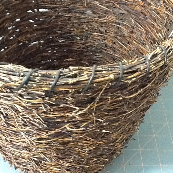 Medium Bamboo and Twig Woven Basket - Picture 4 of 4